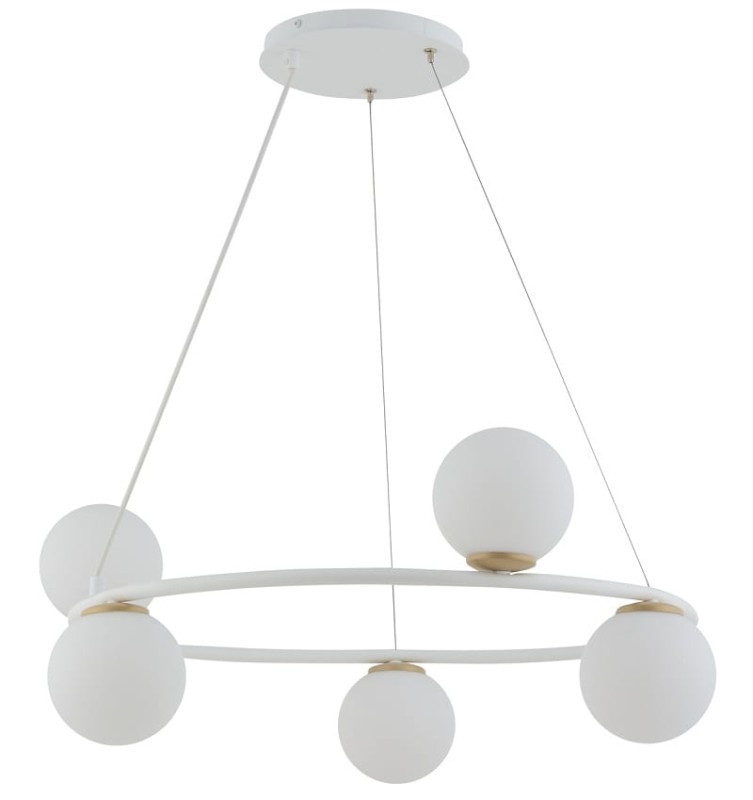 Lampa wisząca, białe kule - Gama Sigma 5 kolor biały