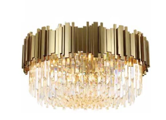 Plafon sufitowy  –  kryształowy  plafon 45cm -Illuminating Brass plafon 45