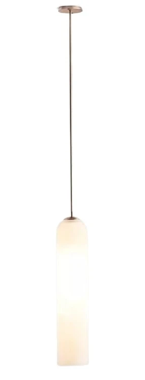 Biała lampa wisząca szklana – Amgis White 40cm