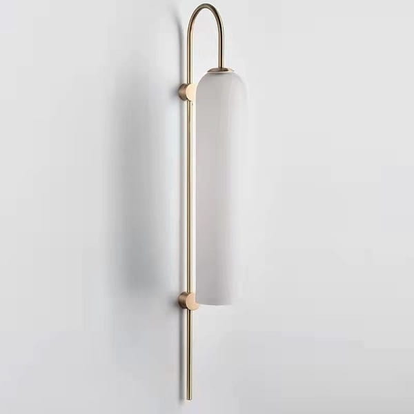 Biały kinkiet - mleczne-szkło– Amgis White Wall