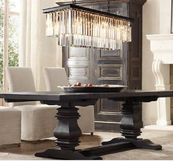 Żyrandol kryształowy QUARTZ RECTANGLE długość 100cm