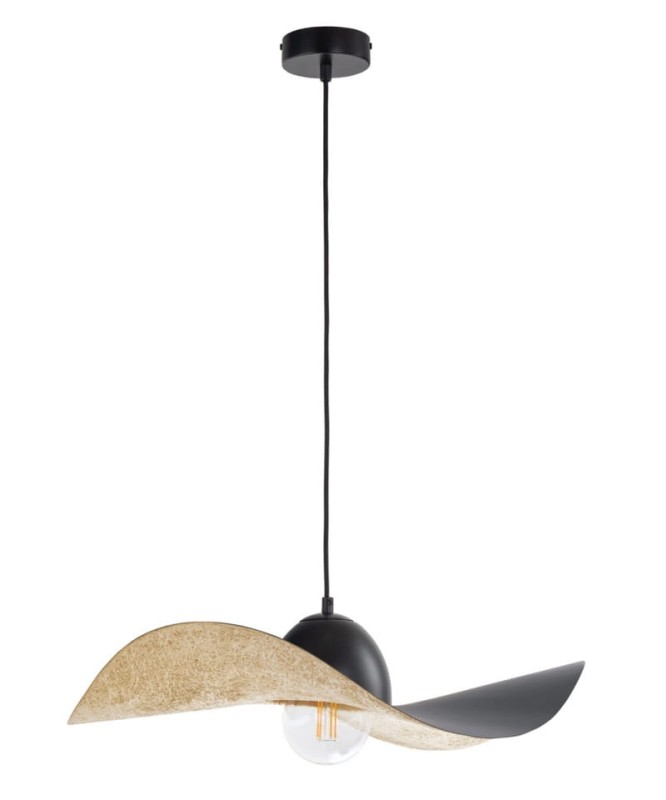 Lampa wisząca nowoczesna w kształcie kapelusza - Kapello czarno - złota