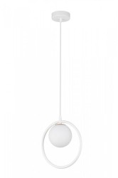 lampa wisząca pierścień z kulą Agua 1 biała