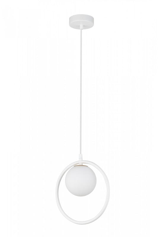 lampa wisząca pierścień z kulą Agua 1 biała
