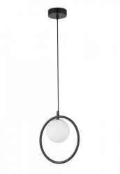 lampa wisząca pierścień z kulą Agua 1 czarna