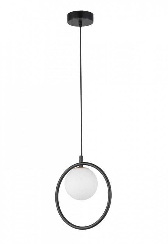 lampa wisząca pierścień z kulą Agua 1 czarna
