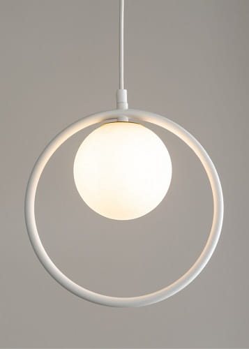 lampa wisząca pierścień z kulą Agua 1 biała światło