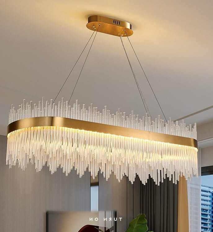 podłużny żyrandol kryształowy do salonu kolor złoty dora long 100 cm, taśma led, zmienna barwa światła.jpg