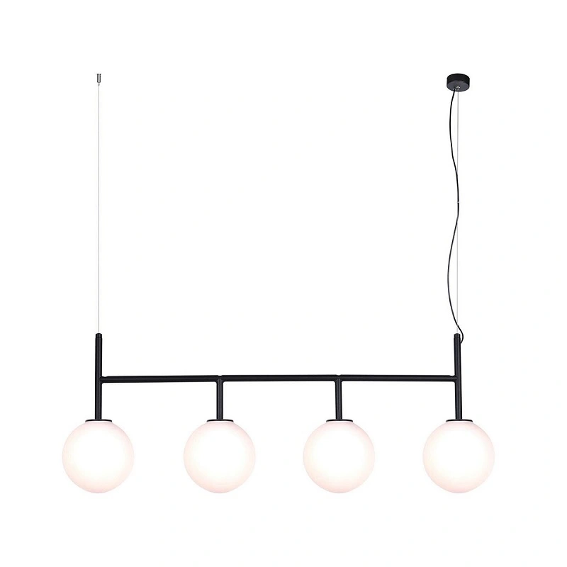 liniowa-lampa-cztery-białe-mleczne-kule-oświetlenie-stołu-Faro-4.webp