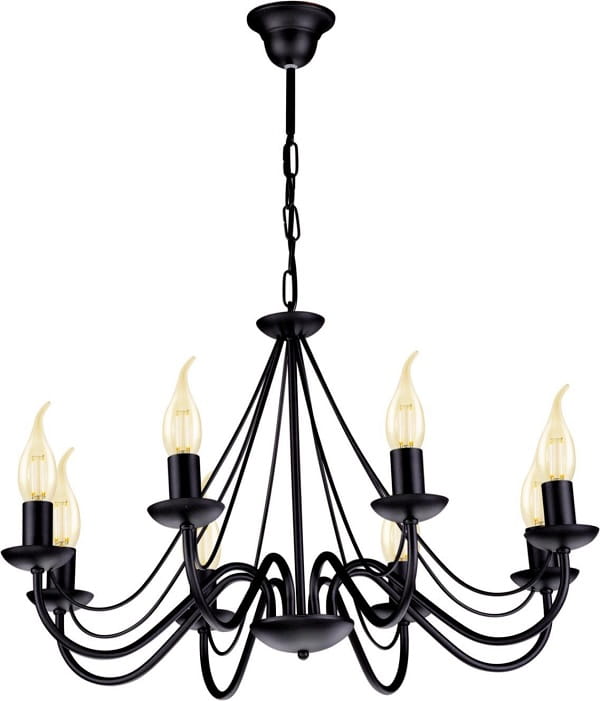 klasyczny żyrandol w kolorze czarnym Bartez 8
