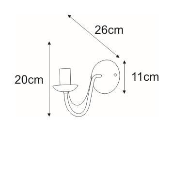 kinkiet w kolorze czarnym pojedynczy Bartez K1 wymiary.jpg