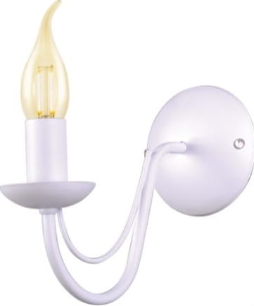 biały kinkiet pojedynczy klasyczny Bartez White K1