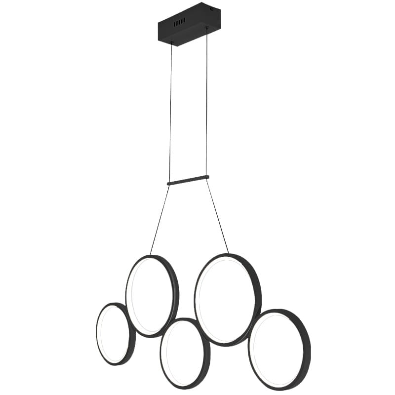 wisząca lampa led , pięć pierścieni -Anulus Czarna.jpg