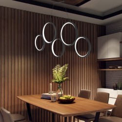 Pierścienie LED, biała lampa wisząca Anulus Black.jpg