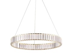 Kikim Crystal  80 kryształowy żyrandol, pierścień LED 80cm kolor mosiądz