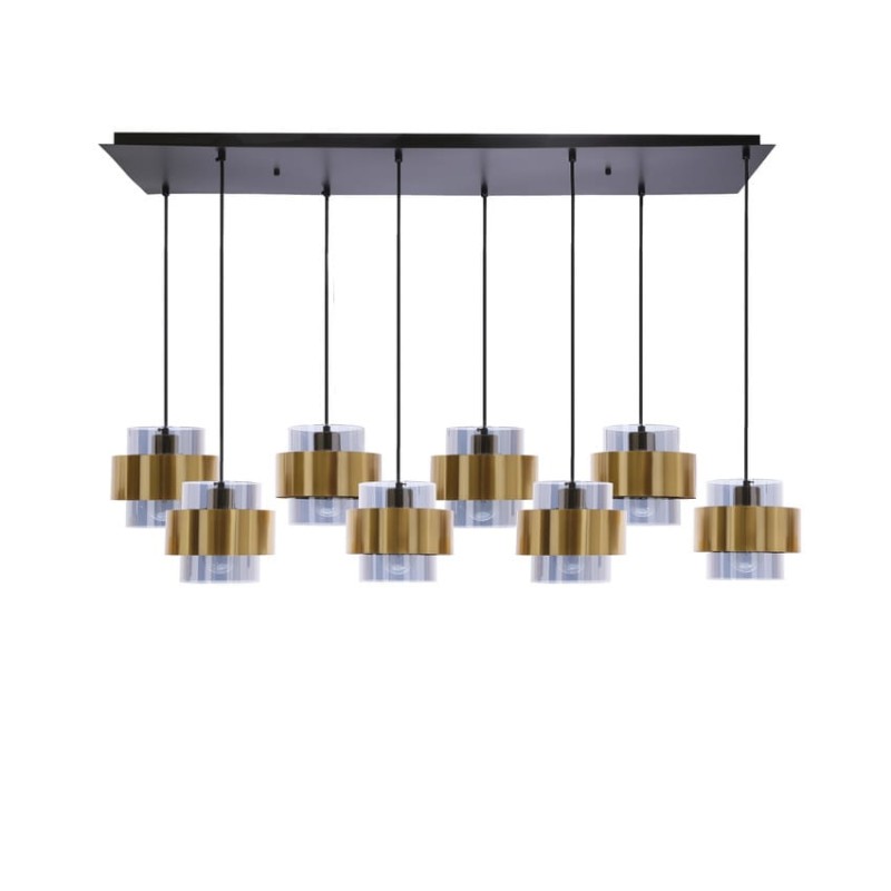 Lampa wiszaca, osiem szklanych bezbarwnych kloszy - Spiega 8 (2).jpg