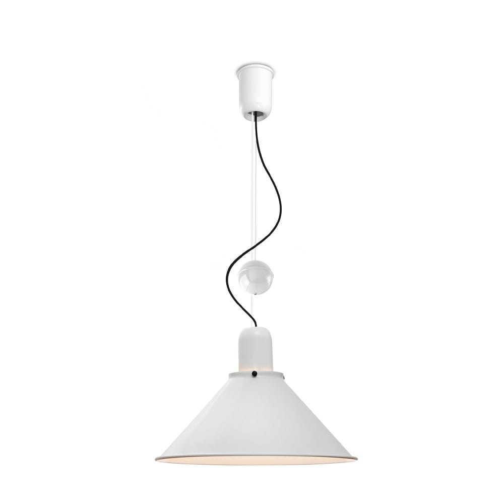 Reflex stożek biała lampa wisząca w stylu retro regulowana.jpg