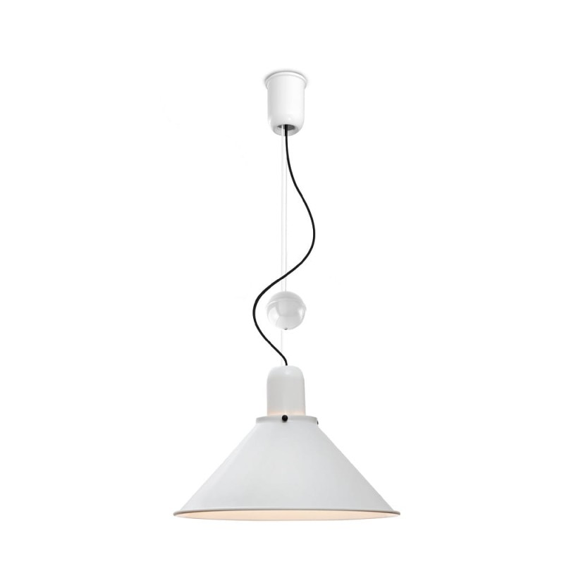 Reflex stożek biała lampa wisząca w stylu retro regulowana.jpg