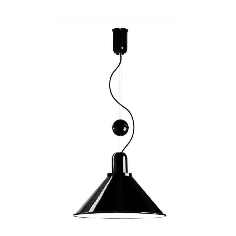 Reflex stożek czarna lampa wisząca w stylu retro regulowana.jpg