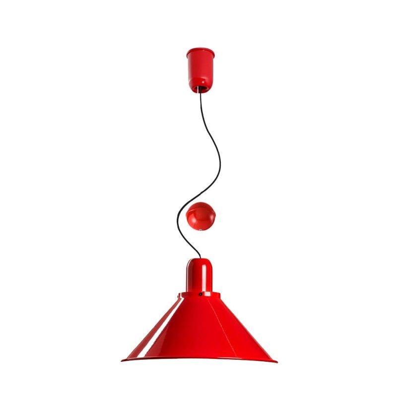 Reflex stożek czerwona lampa wisząca w stylu retro regulowana.jpg