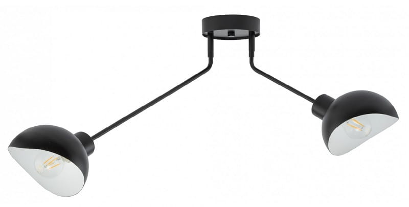 Lampa sufitowa dwa klosze czarno-białe, Roy 2.jpg
