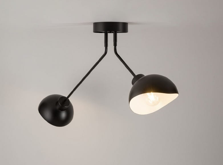Lampa sufitowa dwa klosze czarno-białe, Roy 2 zap.jpg