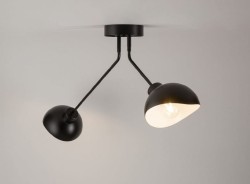 Lampa sufitowa dwa klosze czarno-białe, Roy 2 zap.jpg