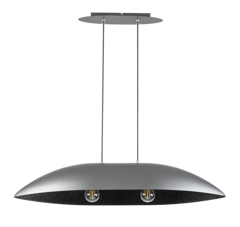 Lampa wisząca nad stół do jadalni Gondola M srebrno czarna.jpg