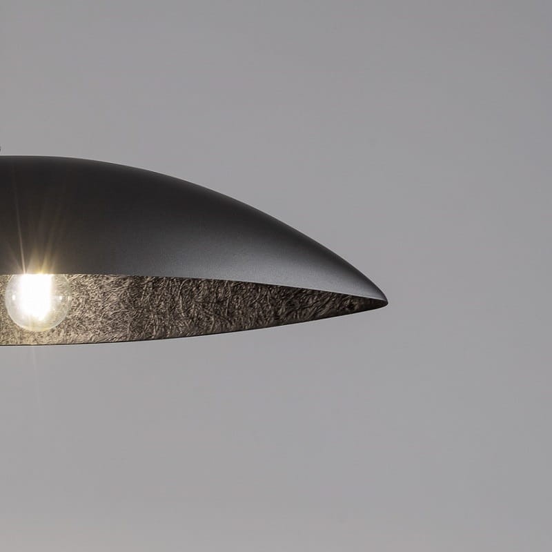 Lampa wiszaca do jadalni srebrno-czarna Gondola M.jpg