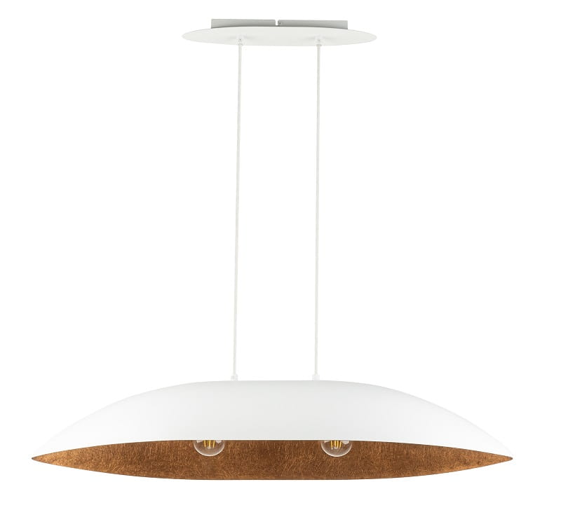 Wisząca lampa nad stół do jadalni Gondola M biały miedziany 40639.jpg