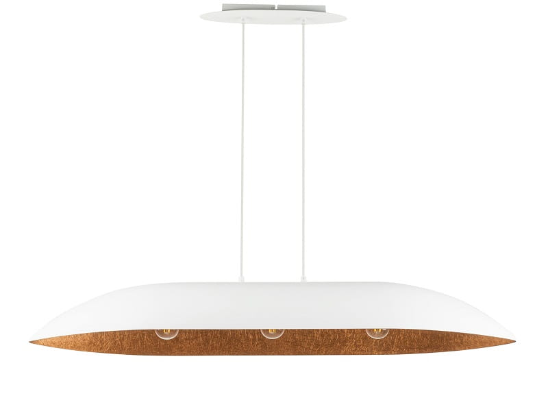 Wisząca lampa nad stół  Gondola L  biały miedziany 40638.jpg