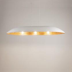 Wisząca lampa nad stół do jadalni Gondola M biały miedziany 40638.jpg
