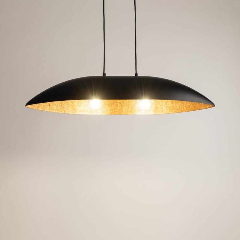 Nowoczesna, podłuzna lampa wisząca nad stół Gondola M czarny miedziany 40635.jpg
