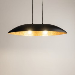 Nowoczesna, podłuzna lampa wisząca nad stół Gondola M czarny miedziany 40635.jpg