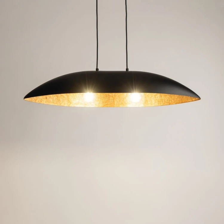 Nowoczesna, podłuzna lampa wisząca nad stół Gondola M czarny miedziany 40635.jpg