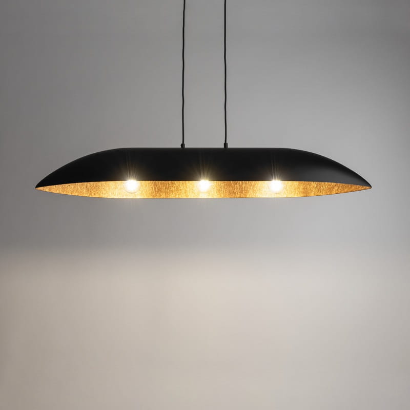 Podłuzna lampa wisząca nad stół Gondola L  czarny miedziany.jpg
