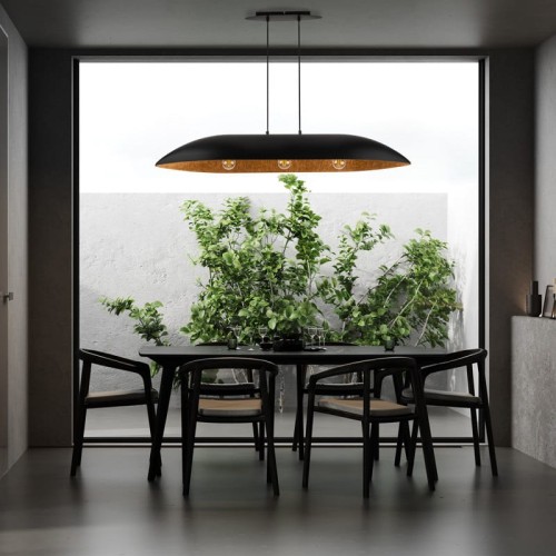 Gondola czarno złota lama nad stól w jadalni aranżacja.jpg