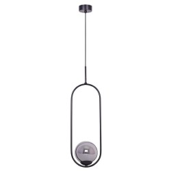 Lampa wisząca, czarna elipsa, grafitowy klosz - Davos 1 - K-5110.jpg