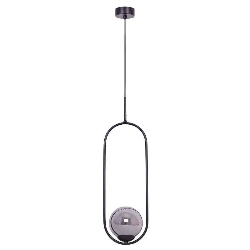 Lampa wisząca, czarna elipsa, grafitowy klosz - Davos 1 - K-5110.jpg