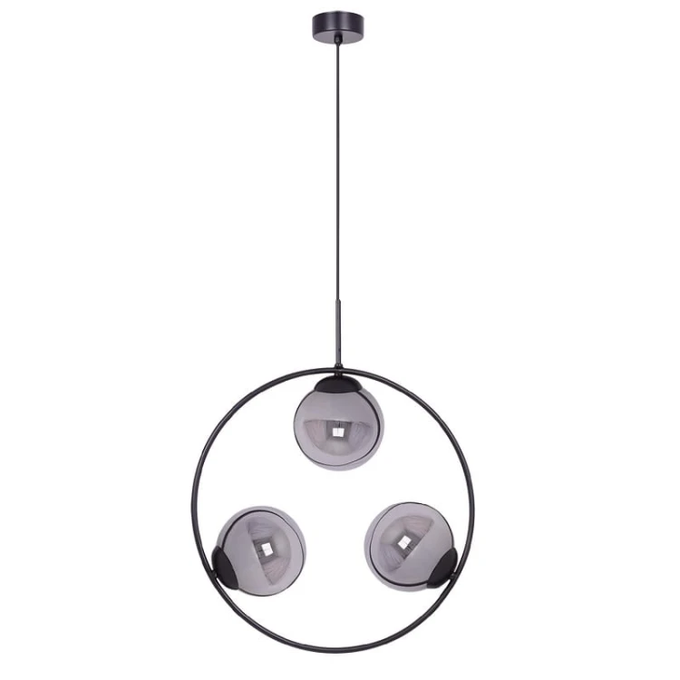 lampa wisząca okrągła, yrzy klosze grafitowe, Davos Okrągła 50.jpg