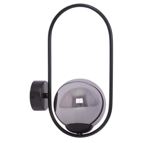 Kinkiet nowoczesny, klosz szklany grafitowy - Davos K.jpg