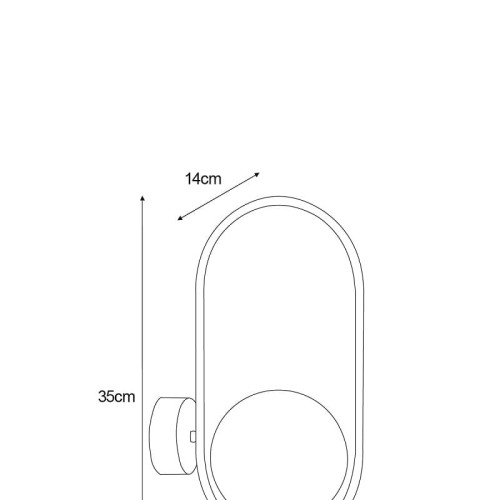 Kinkiet nowoczesny, klosz szklany grafitowy - Davos K  wymiary.jpg