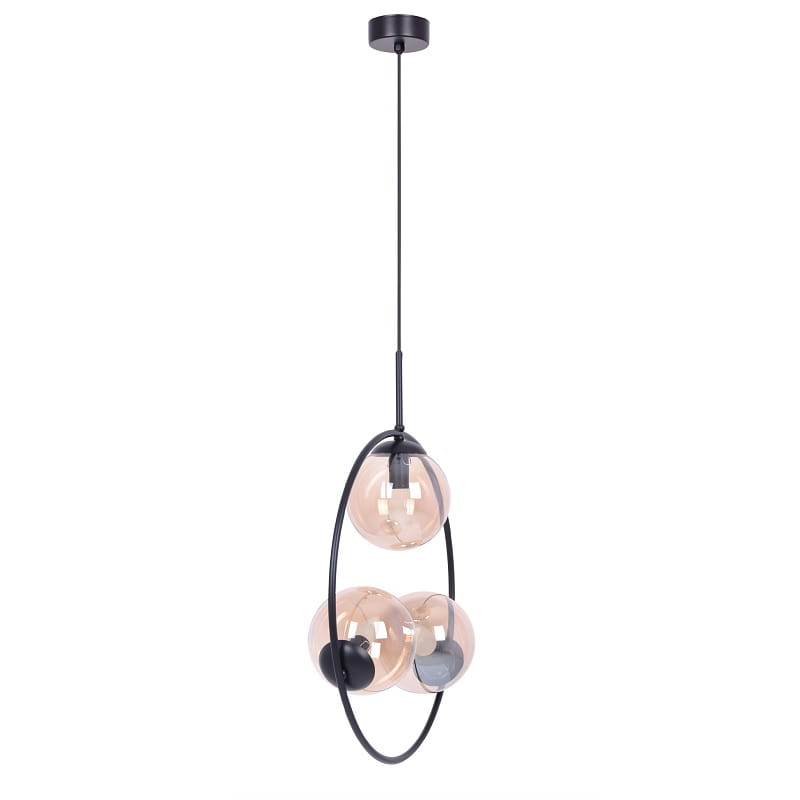 Okrągła lampa wisząca, bursztynowe kule, Venta okrągła 50 widok.jpg