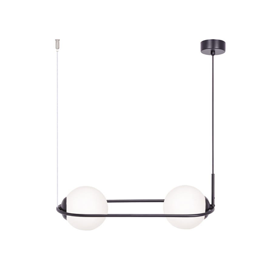 lampa wisząca do sypialni, dwa klosze - Parva pozioma.jpg
