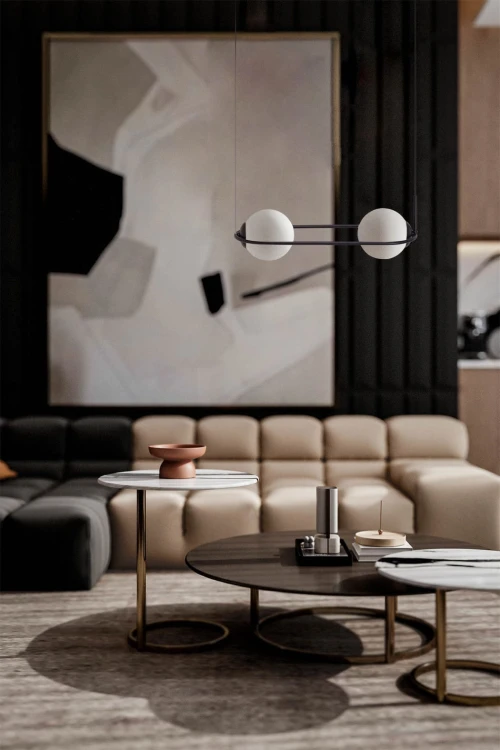 lampa wisząca do sypialni, dwa klosze - Parva pozioma aranżacja.jpg