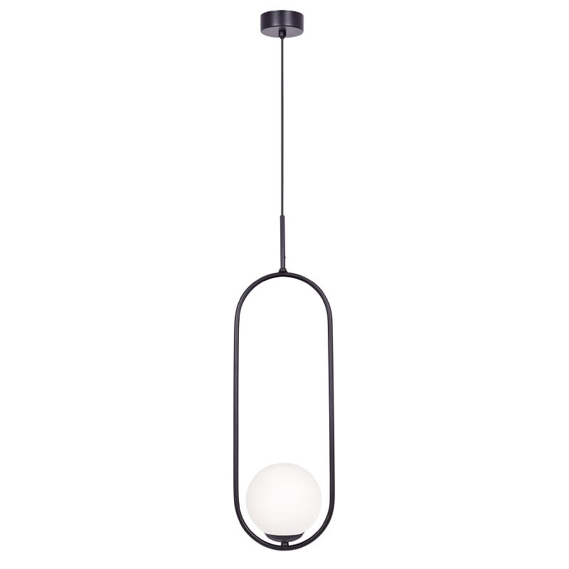 Lampa wisząca pojedynczy mleczny klosz Parva 1.jpg