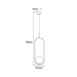 Lampa wisząca pojedynczy mleczny klosz Parva wymiary.jpg