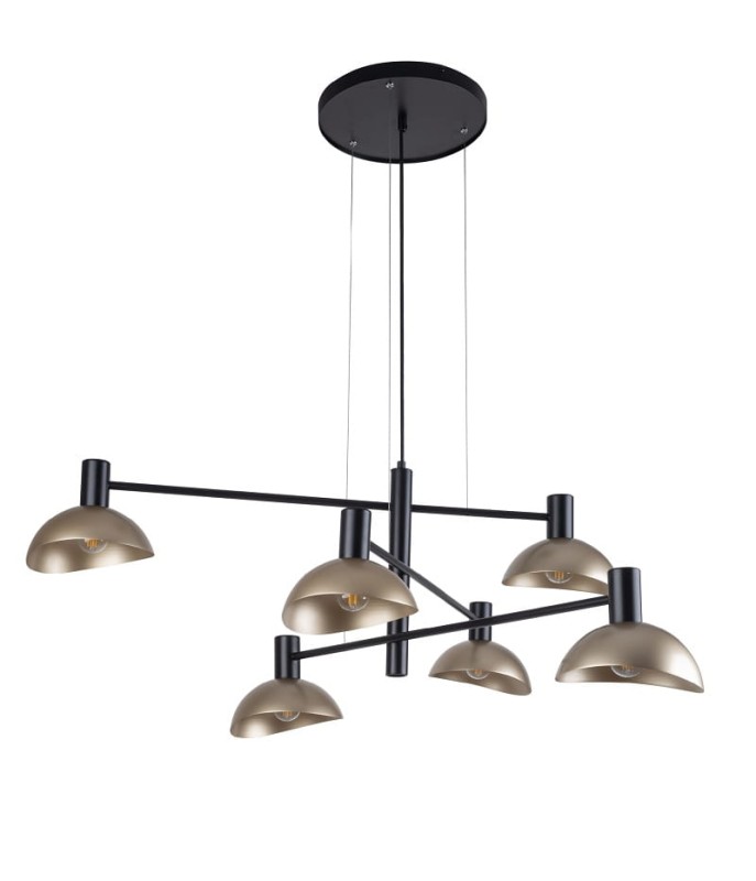 Nowoczesna lampa wiszącą Artis Sigma 6 czarno-złotą 40569.jpg