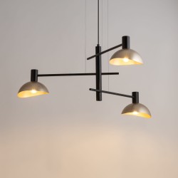 lampa wisząca nowoczesna czarno-złota Artis Sigma 2  40566 zapalone żarówki.jpg