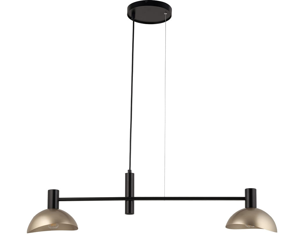 Lampa wisząca nowoczesna, czarno-złota - Artis 2 - eleganckie oświetlenie do sypialni.jpg